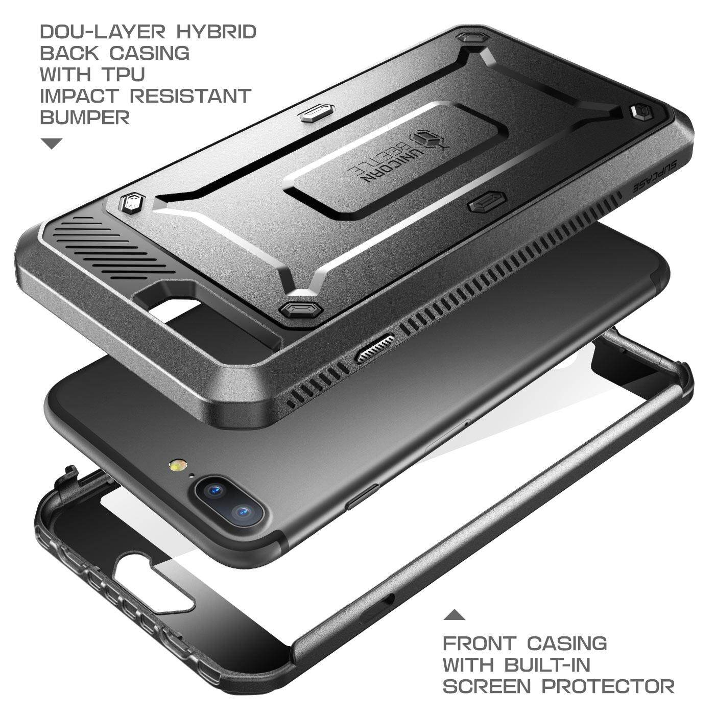 BẢO VỆ SUPCASE iPhone 7 Plus 8 Plus Toàn thân Shocproof Bao Da Kẹp có Nắp Đậy Bảo Vệ Màn Hình