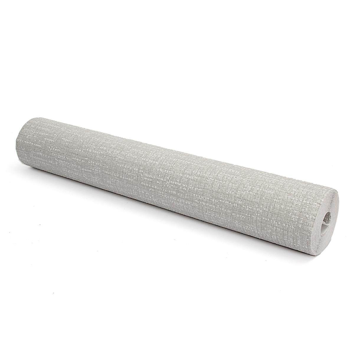 10M Modern Minimalist Solid Plain Non-woven Wallpaper Flocking Particles Bedroom#Grey