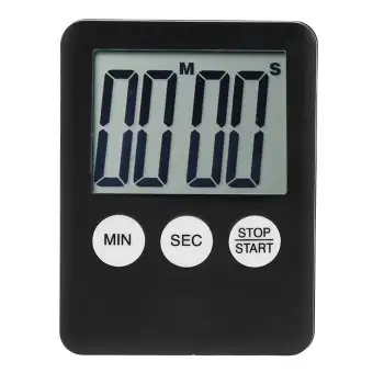 Buybowie Layar LCD Digital Pengukur Waktu Di Dapur Square Penanda Waktu Di Dapur Jam Alarm