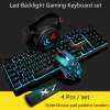 4Pcs/set Led Backlight Mechanical Keyboard Headphone Mouse and Mouse Pad Set - intl
