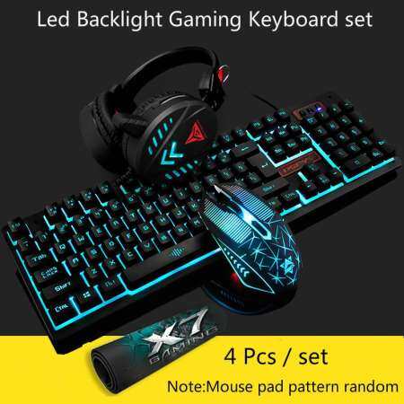 จัดหนักชั่วโมงนี้ 4Pcs/set Led Backlight Mechanical Keyboard Headphone Mouse
and Mouse Pad Set - intl ดูส่วนลดตอนนี้กับ