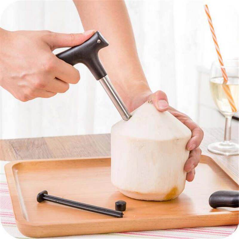 KONCO Coconut Tool, Stainless Steel Coconut Opener & Coco Water Opener,  Drill Hole to Drink Coconut Water Kitchen Gadgets, Fruit Kitchen Accessories