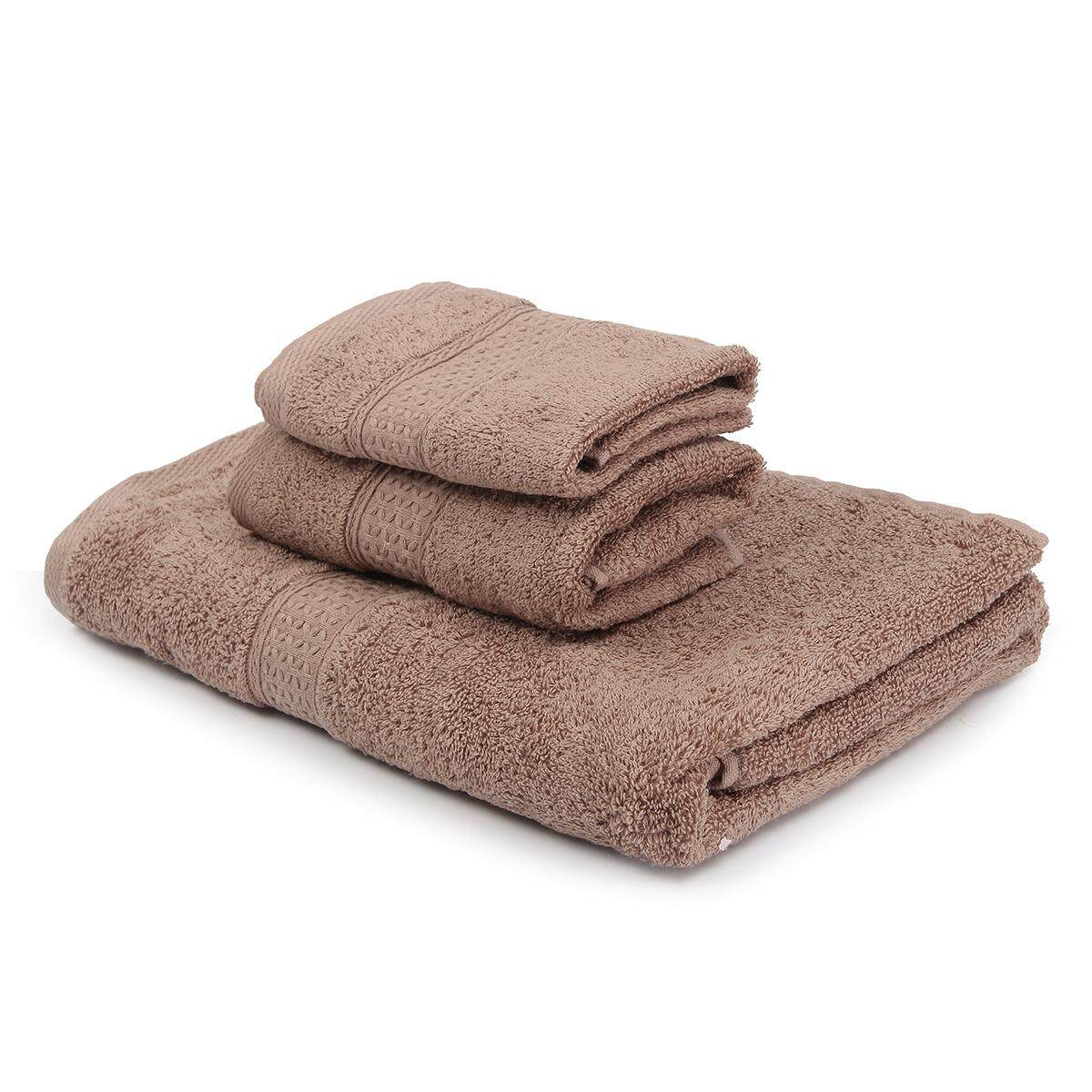 6Pcs 100% Cotton Super Soft Face Hand Bath Bathroom Towel Sheet Set --Brown