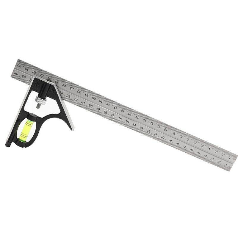 BSIDE Bộ Vuông Dùng Thử Kết Hợp Đa Năng Bằng Thép Không Gỉ Điều Chỉnh Được 300mm Thước Góc Phải