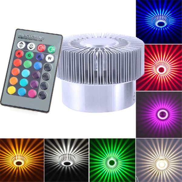 JY Nhiều Màu RGB Hoa Mặt Trời Đèn Tường Bề Mặt Lắp Đặt Đèn LED Đèn LED Chiếu Sáng