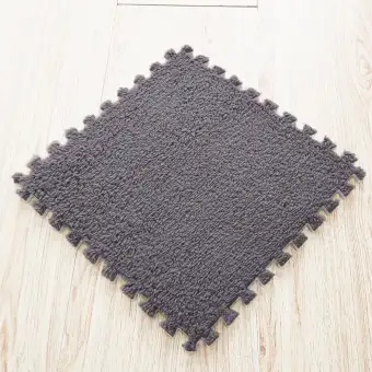 Qe Thicken Bedroom Mat Kids Carpet Foam Puzzle Mat Shaggy Velvet