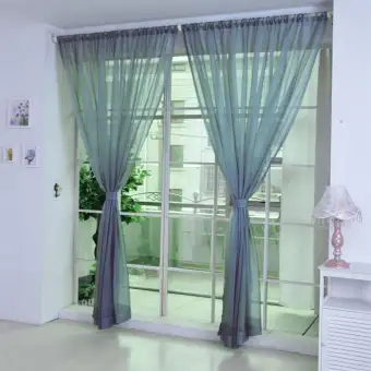 Ytugjnb Shop 1 Pcs Pure Color Tulle Door Window Curtain Drape