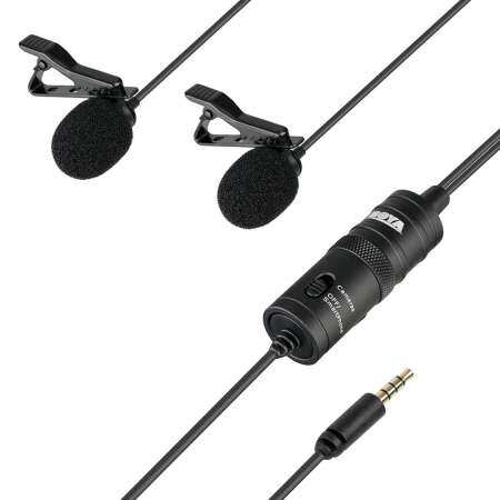 BOYA BY-M1DM Dual Omni - Directional ไมโครโฟน Lavalier Lapel Clip - on คอนเดนเซอร์ไมโครโฟนสำหรับ Canon Nikon SONY DSLR กล้องสำหรับ iPhone samsung หัวเว่ยสมาร์ทโฟนเครื่องบันทึกเสียง PC  บันทึกอื่นๆหลอกลวง