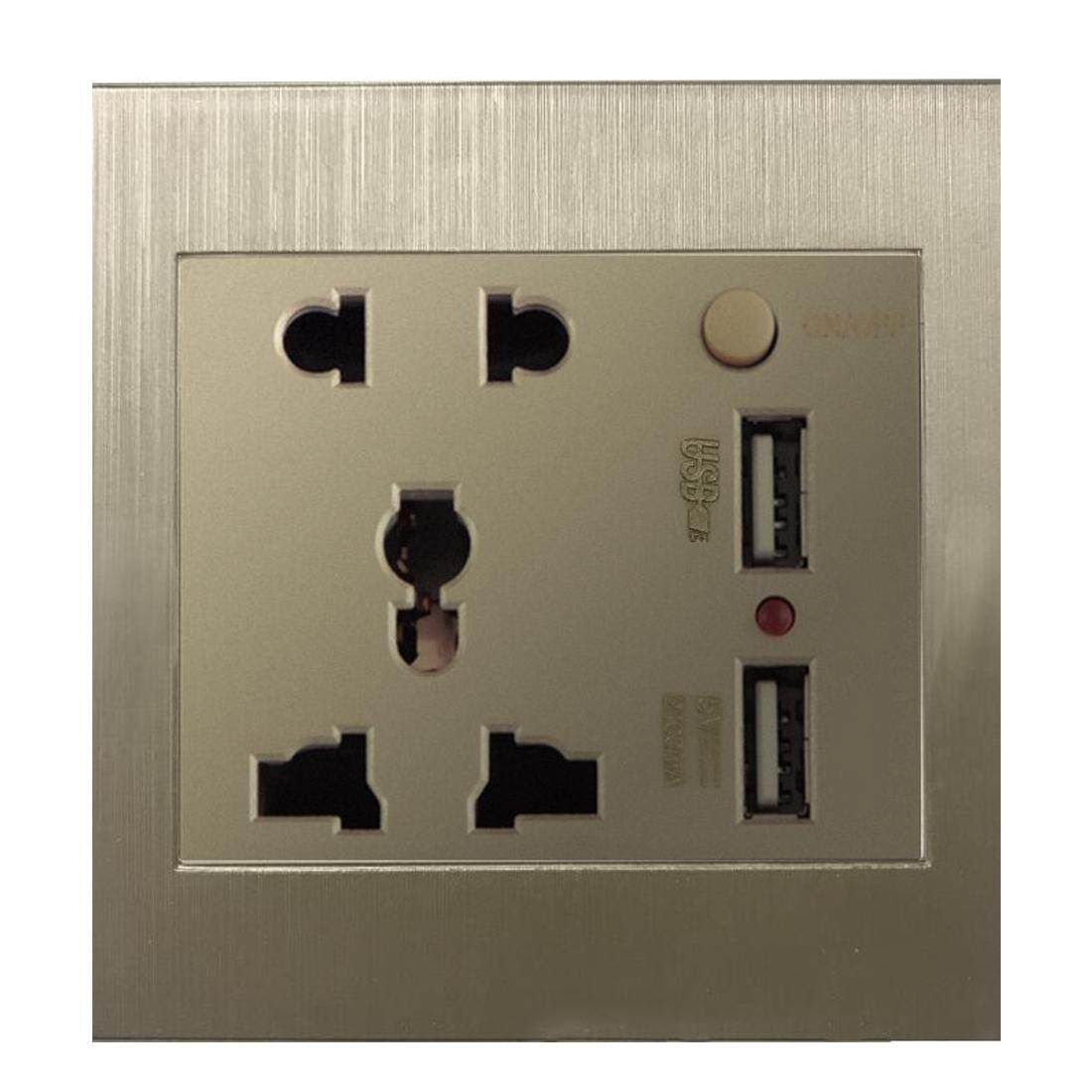Dual USB 2.1A Wall Socket Charger AC//DC Power Adapter Plug Outlet Panel w//Switch