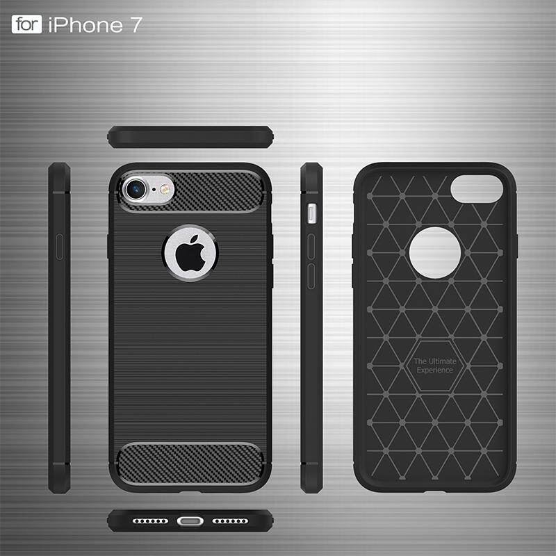 iPhone 7 Case iPhone 8 Case Carbon Fibre Brushed TPU Case for iPhone 7 iPhone 8