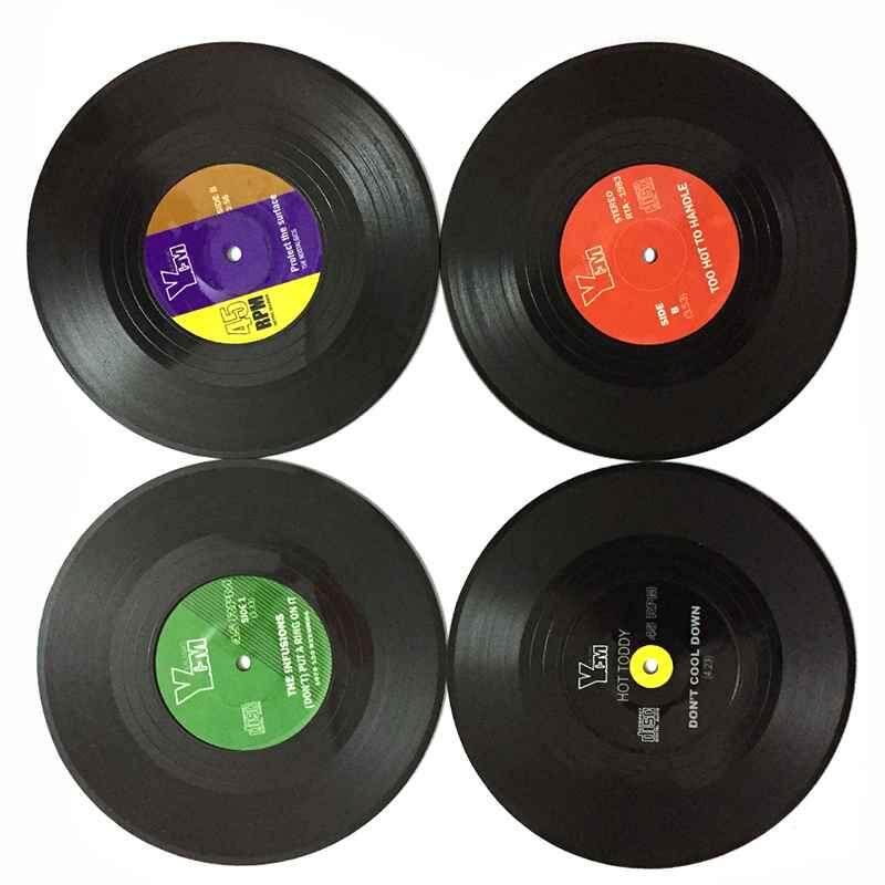 Burstore 6pcs Vinyl CD Album Record Drinks Coasters Bar Table Cup Glass Skid Mat - intl