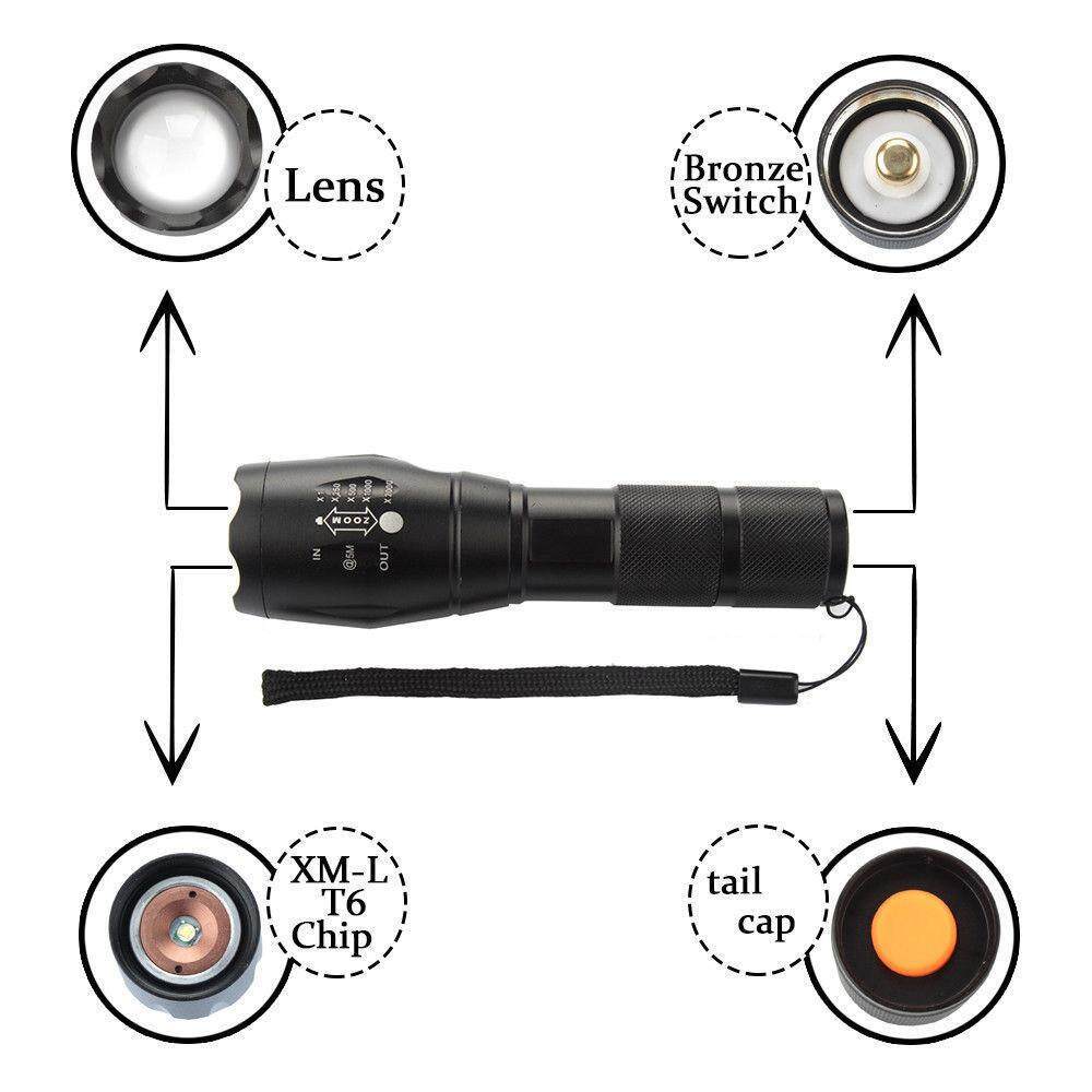 5000lm X800 Tactical Flashlight LED Zoom Military Torch G700