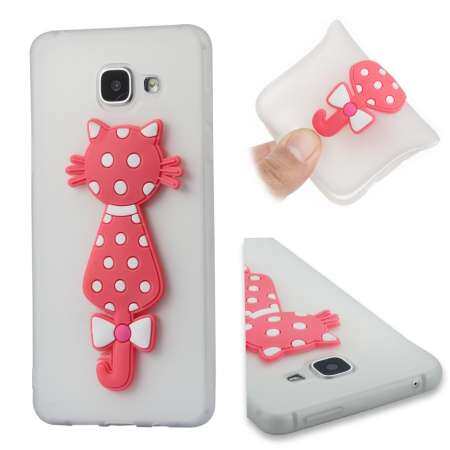 สำหรับซัมซุงกาแล็คซี่ A5 2016/A510 น่ารัก 3D แมวรูปแบบซองนุ่มกันกระแทกเคสโทรศัพท์ - INTL