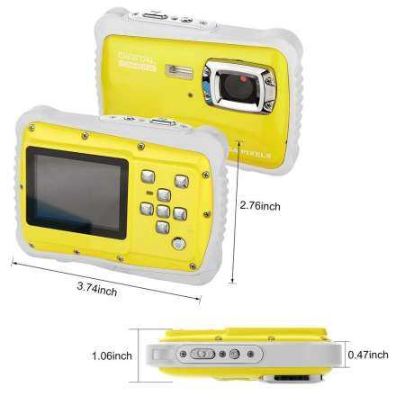 Big House 12MP 2 นิ้วจอแสดงผล LCD เด็กกล้องดิจิทัล HD ใต้น้ำ 3 เมตรกันน้ำกล้องแอคชั่นแคมเมรากล้องวิดีโอ