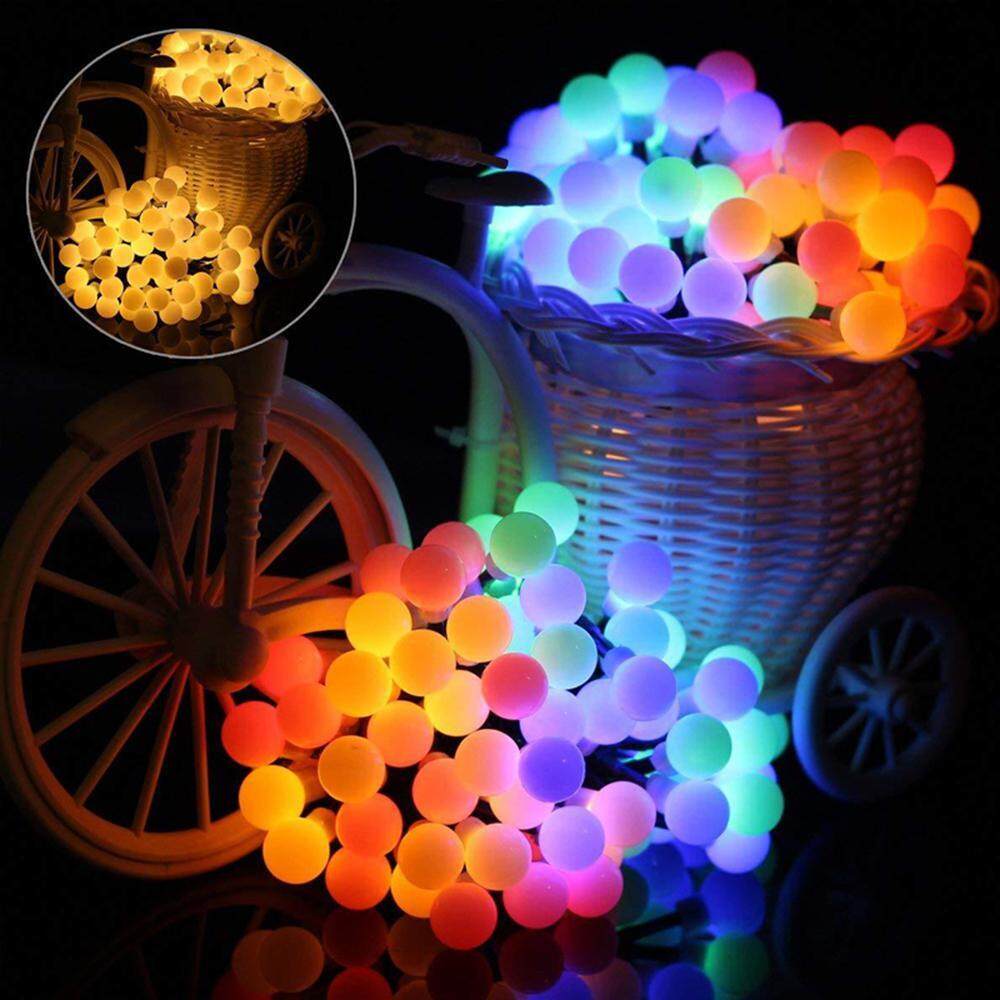 leegoal Outdoor String Lights, 100 LED Waterproof Ball Lights, 8 Lighting Modes, Battery Powered Starry Fairy String Lights For Garden,Christmas Tree, Parties