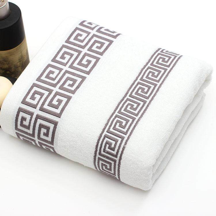 Luxury 100% Cotton Greek Key Embroidered Bath TowelsSupermarket Bathroom Bathing Washcloths Gift - intl