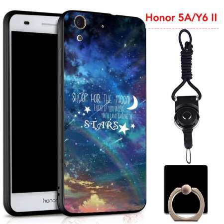 สำหรับ Huawei Honor 5A/Honor Y6 II 5.5 นิ้วซิลิกาเจลนุ่มเคสโทรศัพท์แหวนและ String