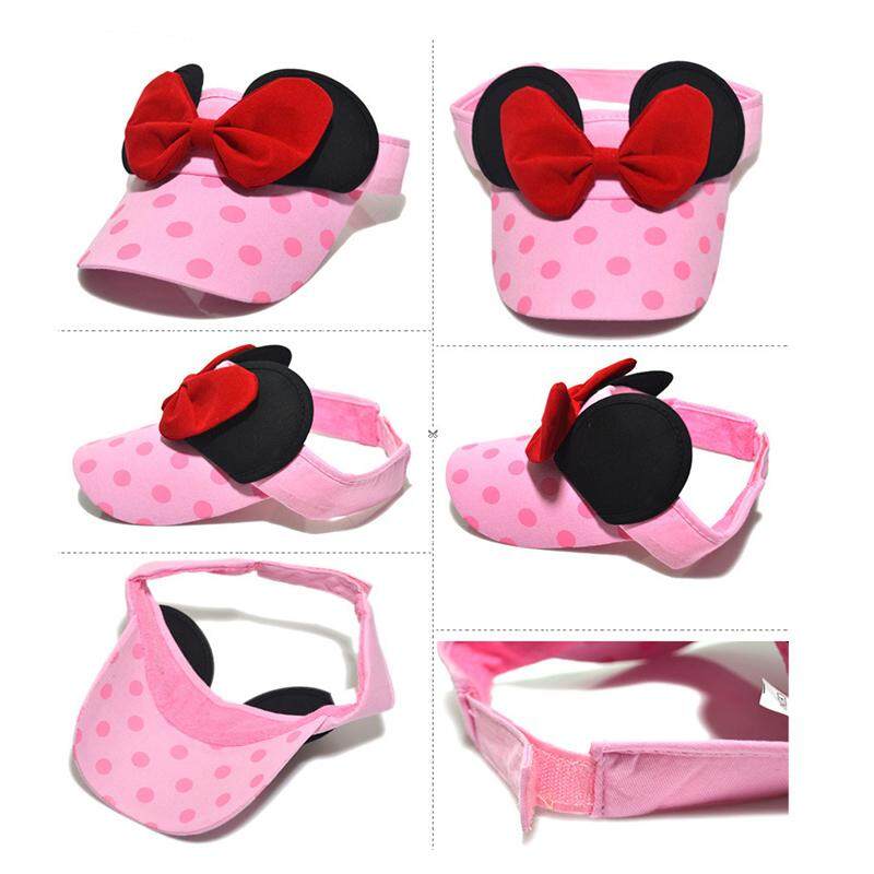 Lovely Kids Sun Visor Caps Big Bow Dot Baby Caps Cotton Dot Baseball Empty Caps