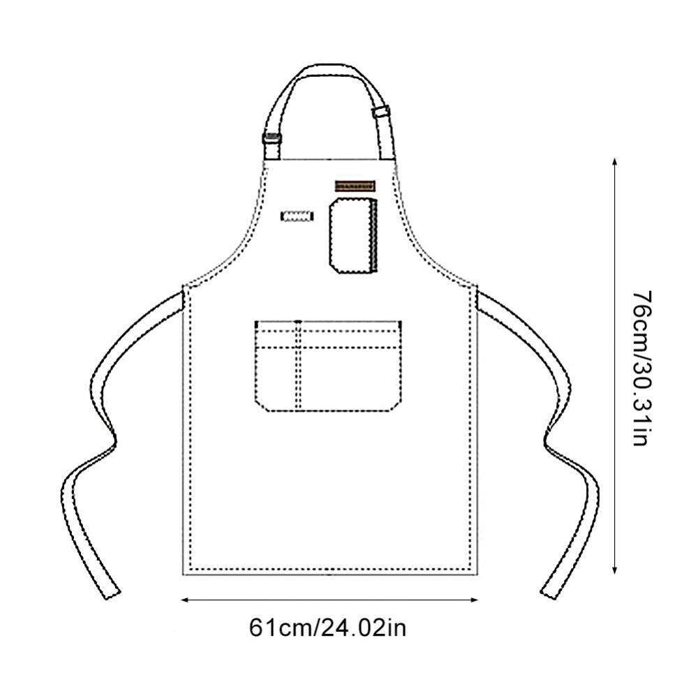 Durable Denim Cloth Apron for Home Cooking Gardening Baking Restaurant Waitress Uniform 76*62cm