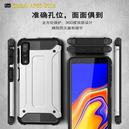 สำหรับซัมซุงกาแล็คซี่ A7 2018 เคสซิลิโคนกันกระแทก Slim Hard ยางเหนียว Dual Layer เกราะเคสสำหรับกาแล็คซี่ A750 โทรศัพท์