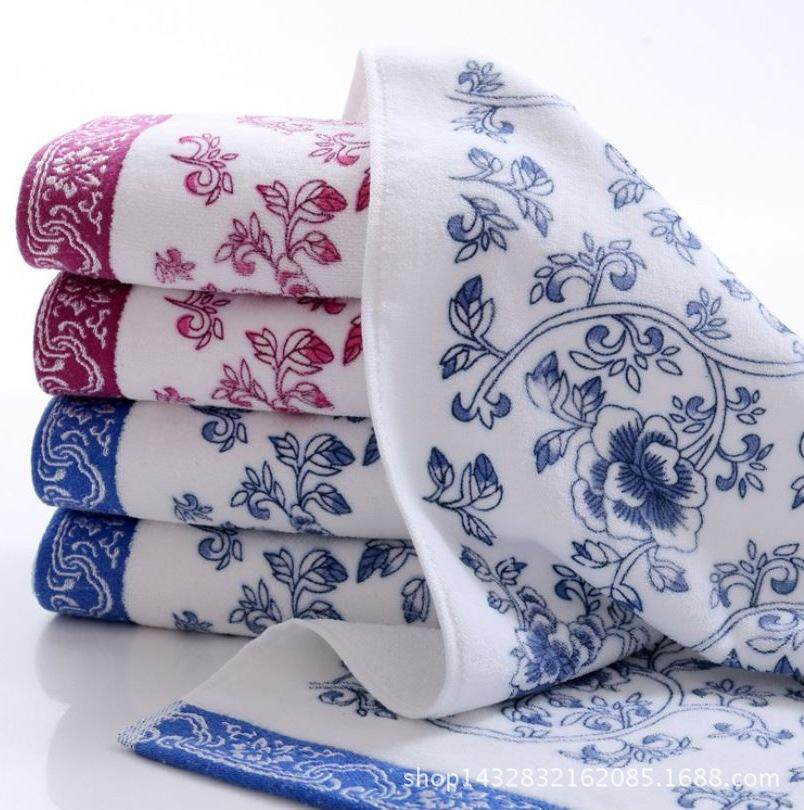 Extra Large Blue and white porcelain 100% cotton Bath Towel Sports Towel Gym Camping Towel Fast Drying Cloth - intl