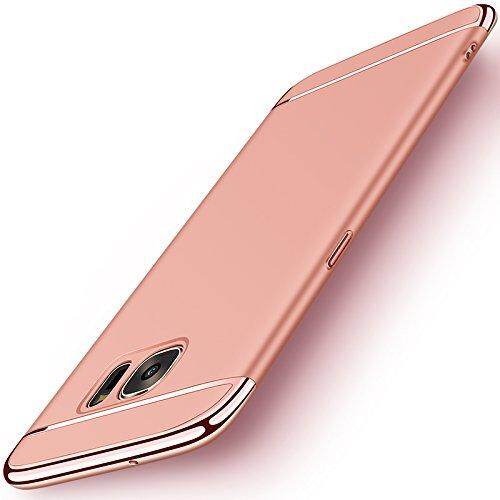For Samsung Galaxy S7 Edge Phone Case, 3 in 1 Anti-Scratch Shockproof Cover Electroplate Frame with Coated Surface Excellent Grip Casing