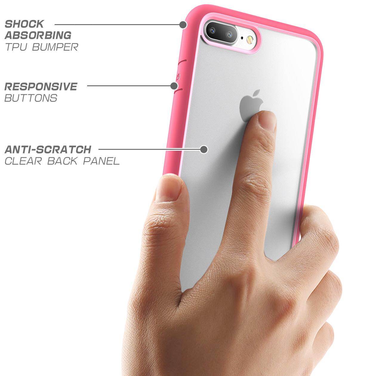 For iPhone 7 Plus/ 8 Plus Case SUPCASE TPU and PC Shockproof Protective Clear Case Transparent Back Cover
