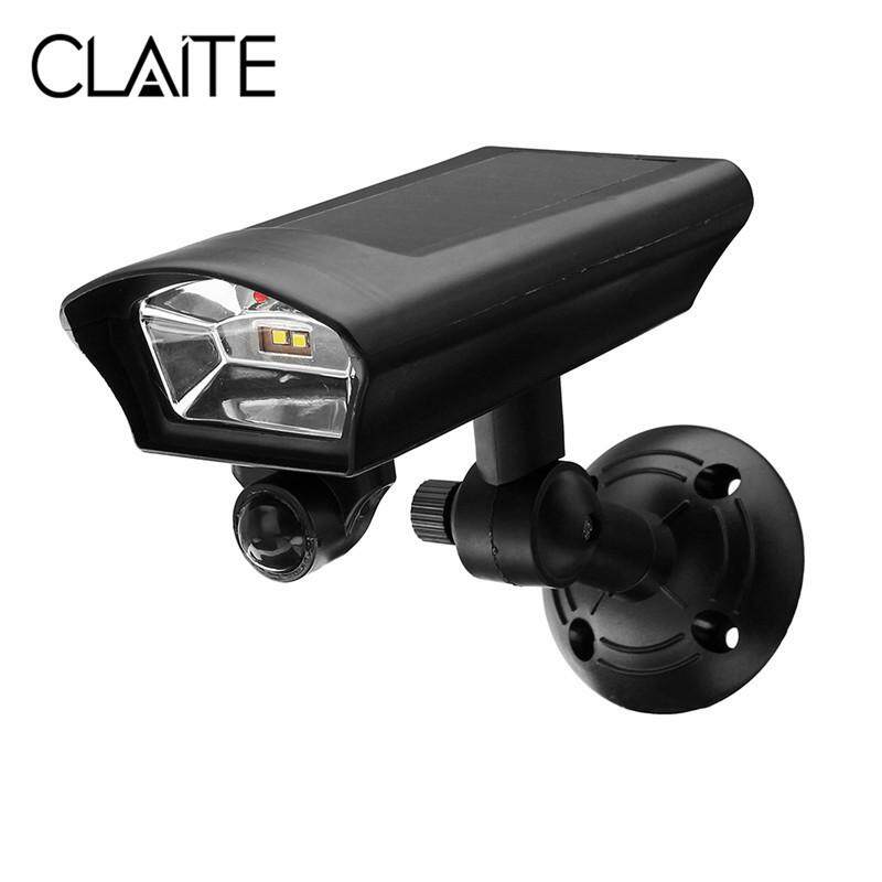 CLAITE LED Năng lượng mặt trời Đèn CẢM BIẾN Chuyển Động Cảm Biến Đèn Sân Vườn Ngoài Trời Sân Mô Phỏng Giám Sát An Ninh Đèn