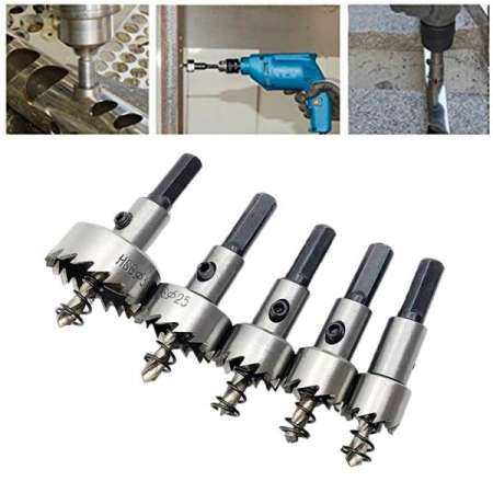 5 PCS 16-30 MM ความเร็วสูง HSS เหล็กหัวเจาะ Heavy Duty ชุดเลื่อยเจาะรูสำหรับอะลูมิเนียมพลาสติกแผ่นเหล็กท่อ 16 มม./18.5 มม./20 มม./25 มม./30 มม.