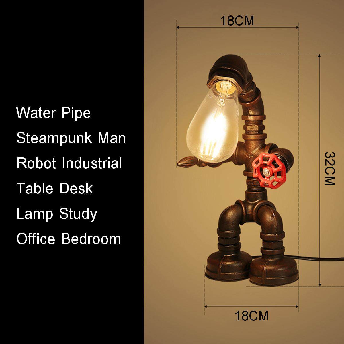 Retro Ống Nước Phong Cách Khoa Học Viễn Tưởng Người Robot Công Nghiệp Bàn Để Bàn Văn Phòng Phòng Ngủ