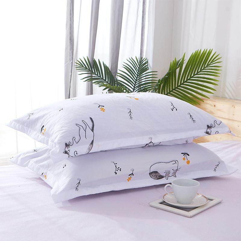 Họ Cotton Người Bông Giặt Nước Kết Cấu Vỏ Gối Cặp Duy Nhất Hai Người Vỏ Gối Mẫu Cho Người Lớn Vỏ Gối 48*74