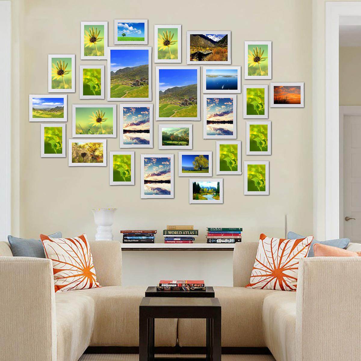 Picture wall creative household frame wall 26 Pcs White