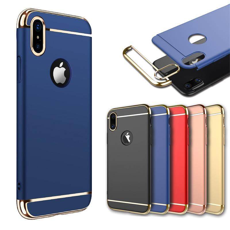 iPhone X Phone Case 3 in 1 Anti-Scratch Shockproof Cover Electroplate Frame with Coated Surface Excellent Grip Casing