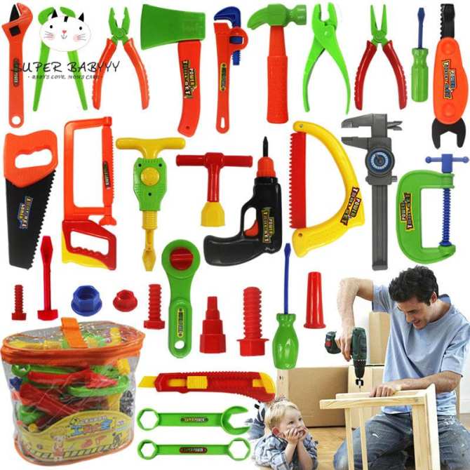 SBY 32pcs Set Simulation Repair Tools Toy Plastic For Children Kids Baby Educational Learning