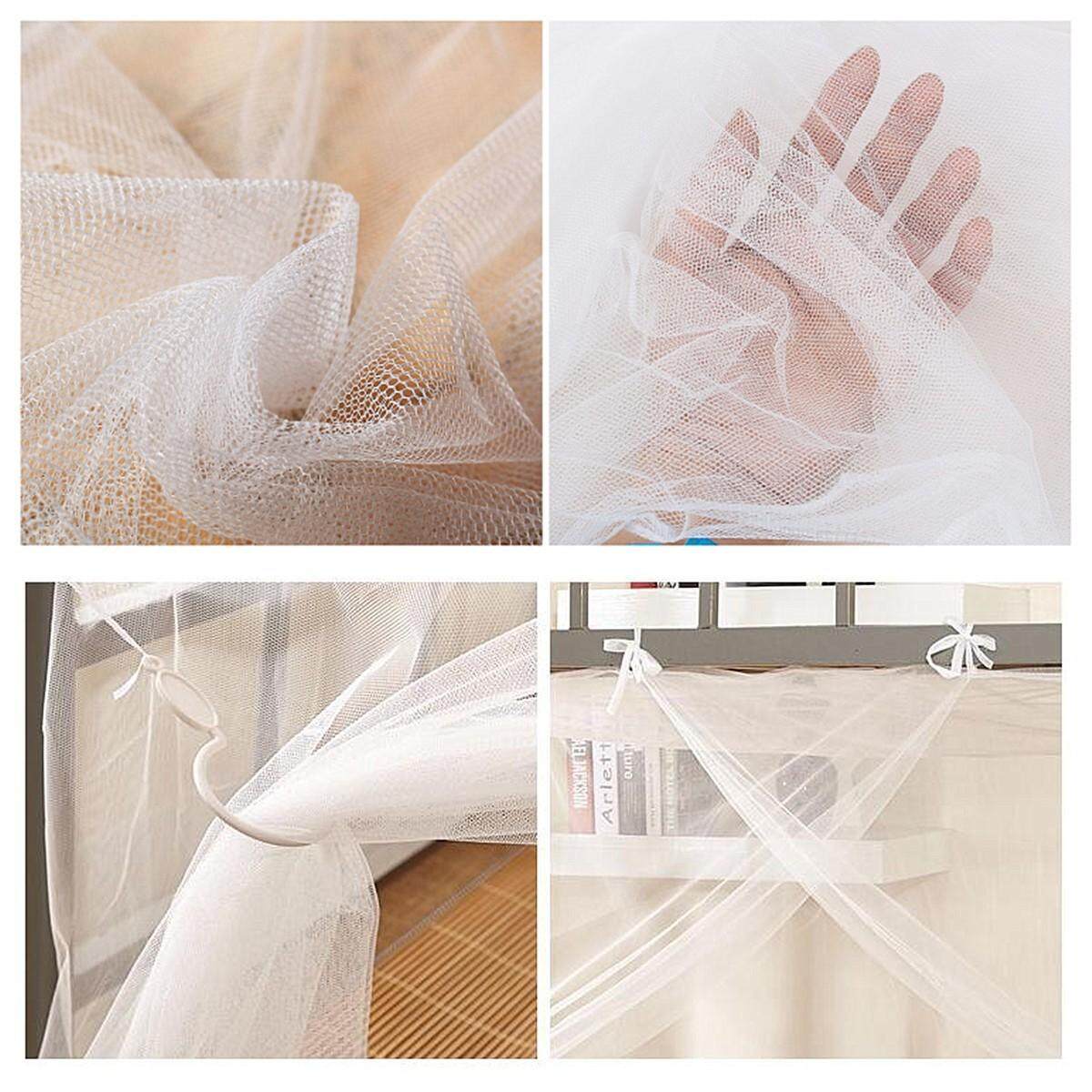 1.8X2m HOT White Four Corner Post Canopy Bed Mosquito Net King Size Netting - intl