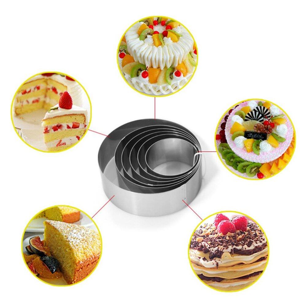 Allwin 6Pcs/Set Round Shape Mousse Ring Home DIY Mousse Cake Decoration Baking Mold