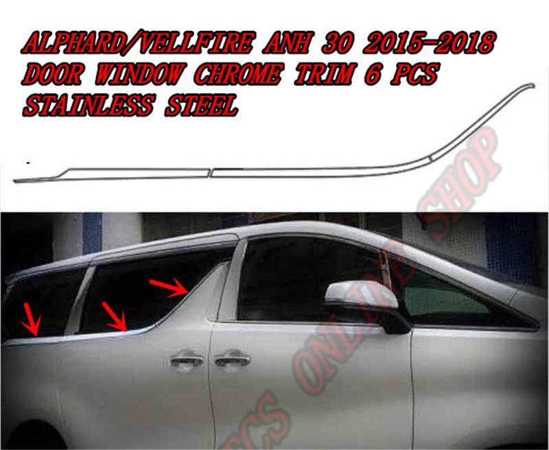 Stainless Door Window Molding Trim Exterior For Toyota Vellfire Alphard 30