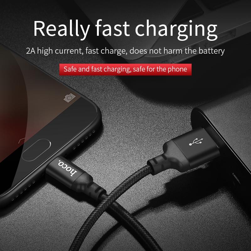 Cáp Micro USB HOCO X14 2A Dài 1M, Cáp Sạc Nhanh Cho Điện Thoại Di Động Samsung Xiaomi Huawei