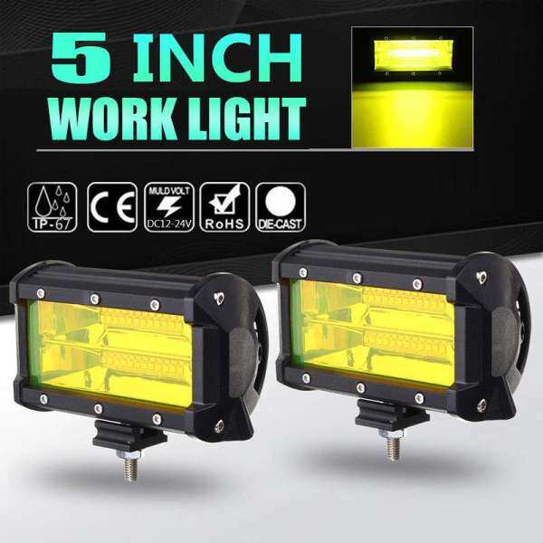 Gracekarin Online 2x5 inch 96 W ĐÈN LED Màu Vàng Làm Việc Thanh Nhẹ Lũ Lái Xe Đèn Sương Mù Offroad Xe Tải SUV