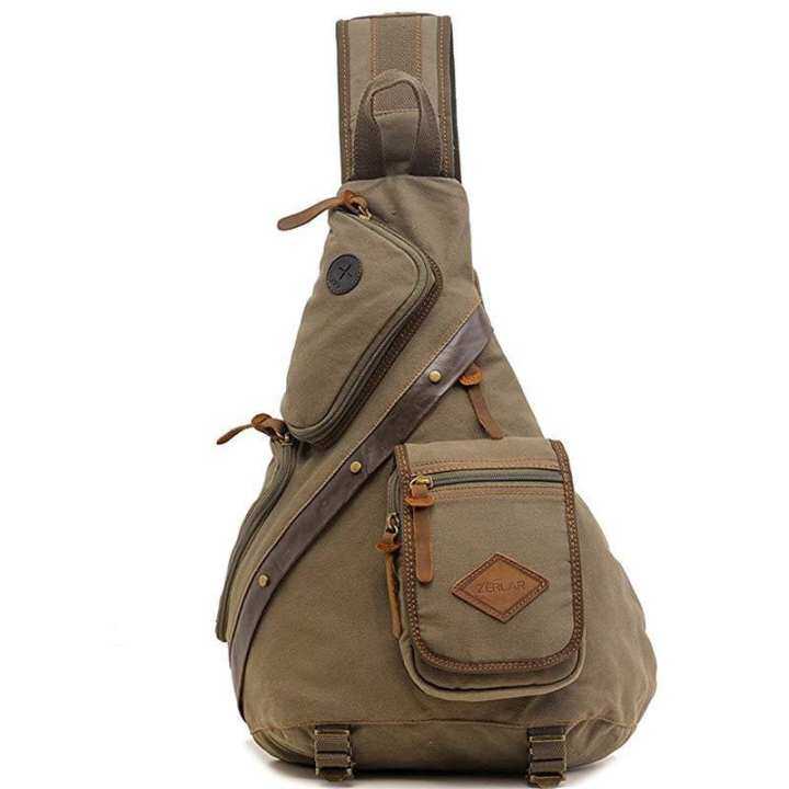 zerlar poitrine pack crossbody hommes sac sac sac vintage toile épaule écharpe vert, armée zerlar poitrine pack crossbody hommes sac sac sac sac sac vintage toile épaule écharpe vert, armée 05a518