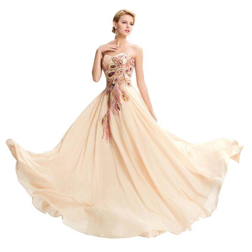 strapless evening gown