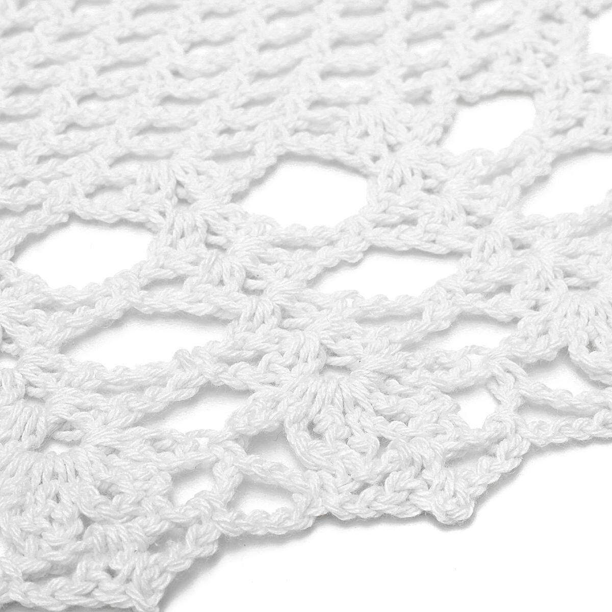 55cm Vintage Round Cotton Hand Crocheted Lace Floral Doilies Tablecloth Placemat#White