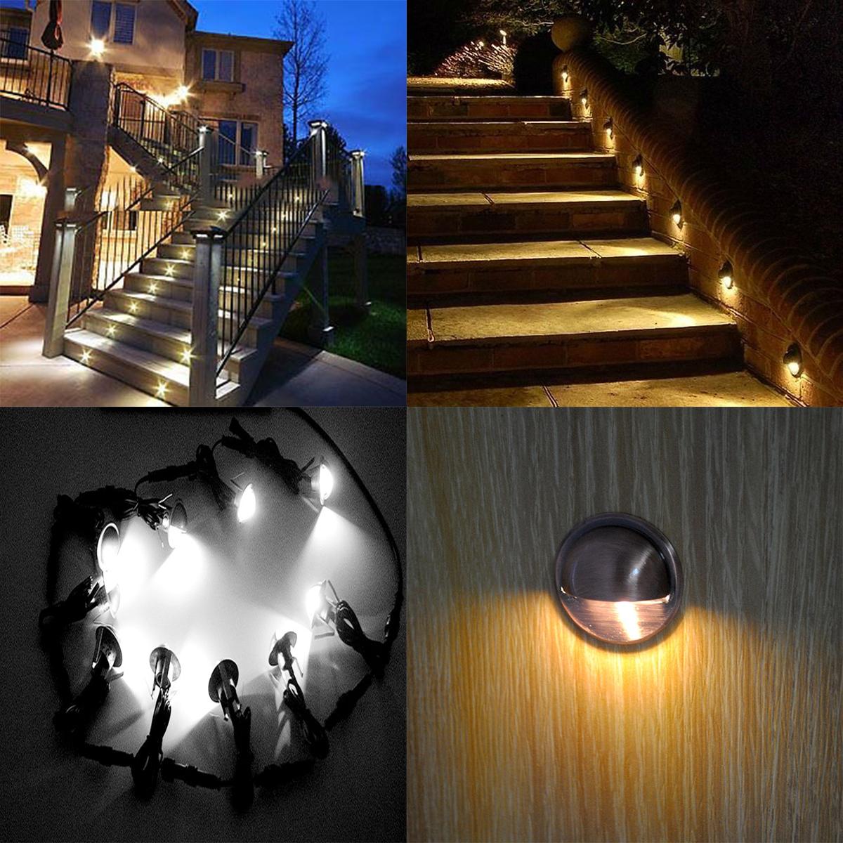 10pcs/set LED Half Moon Light Outdoor Garden Walkway Path Yard Stair Step Lamp