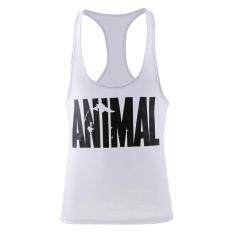 MagiDeal nam Áo Sơ Mi Không Tay Động Vật Tập Gym Thể Thao Áo Singlets Bể XL Màu Trắng-quốc tế