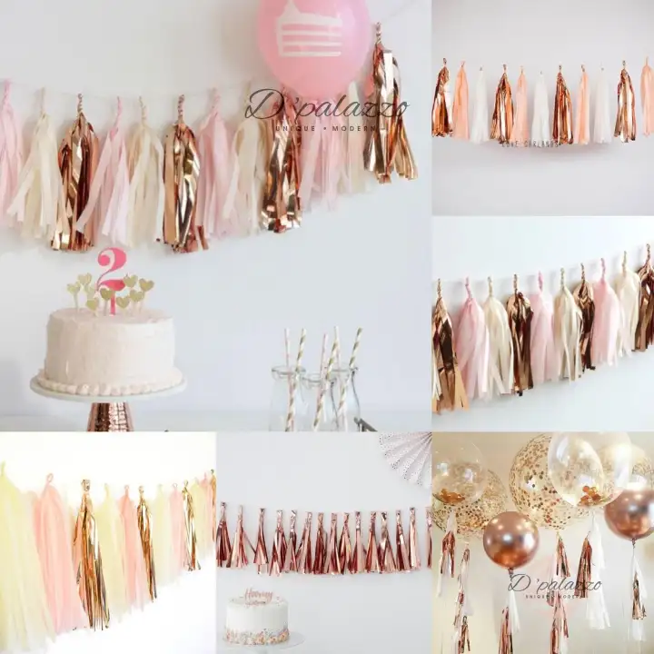 diy tissue paper tassel garland