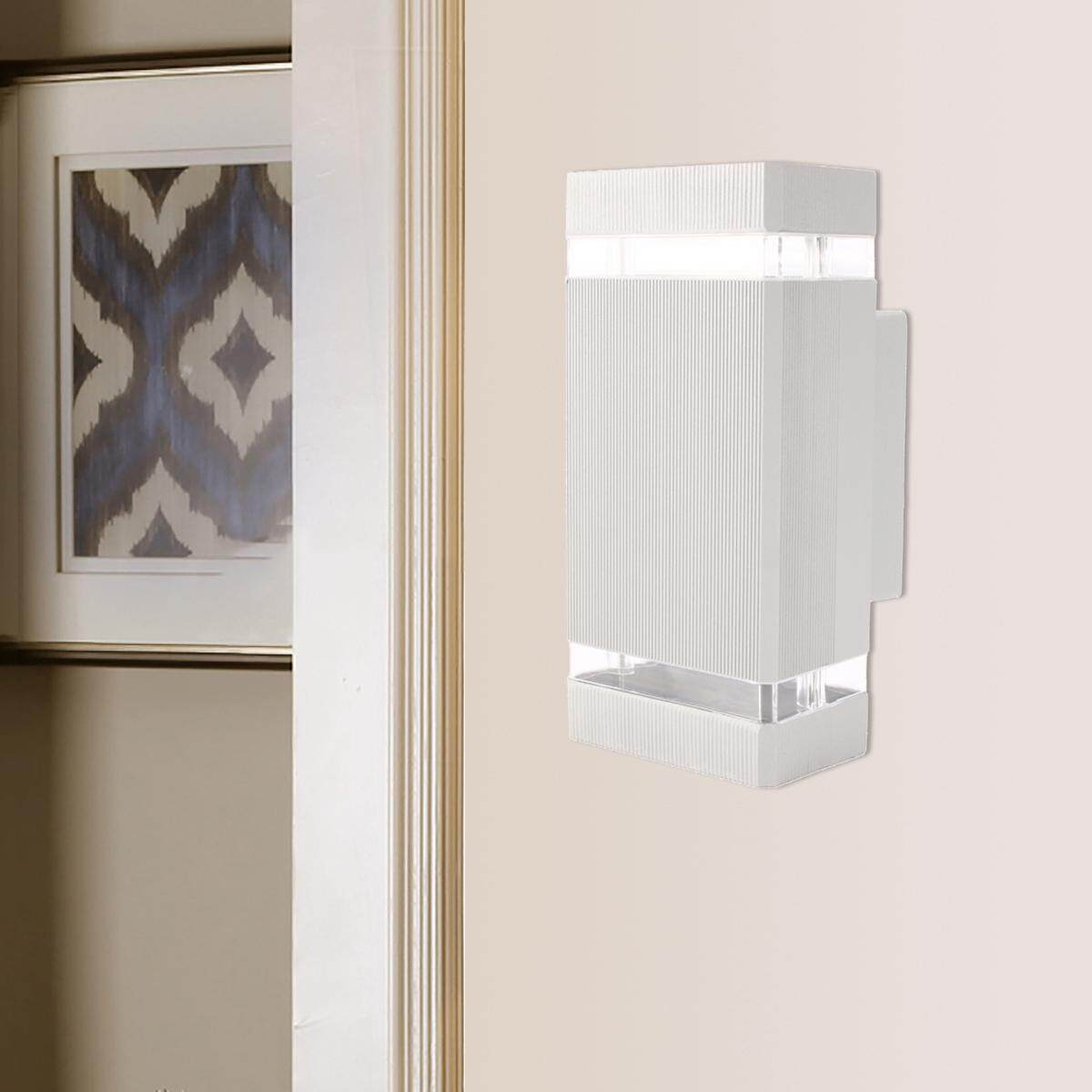 NEW Brilliant Light Entasis Square Up/Down Outdoor Wall Light #Silver - intl