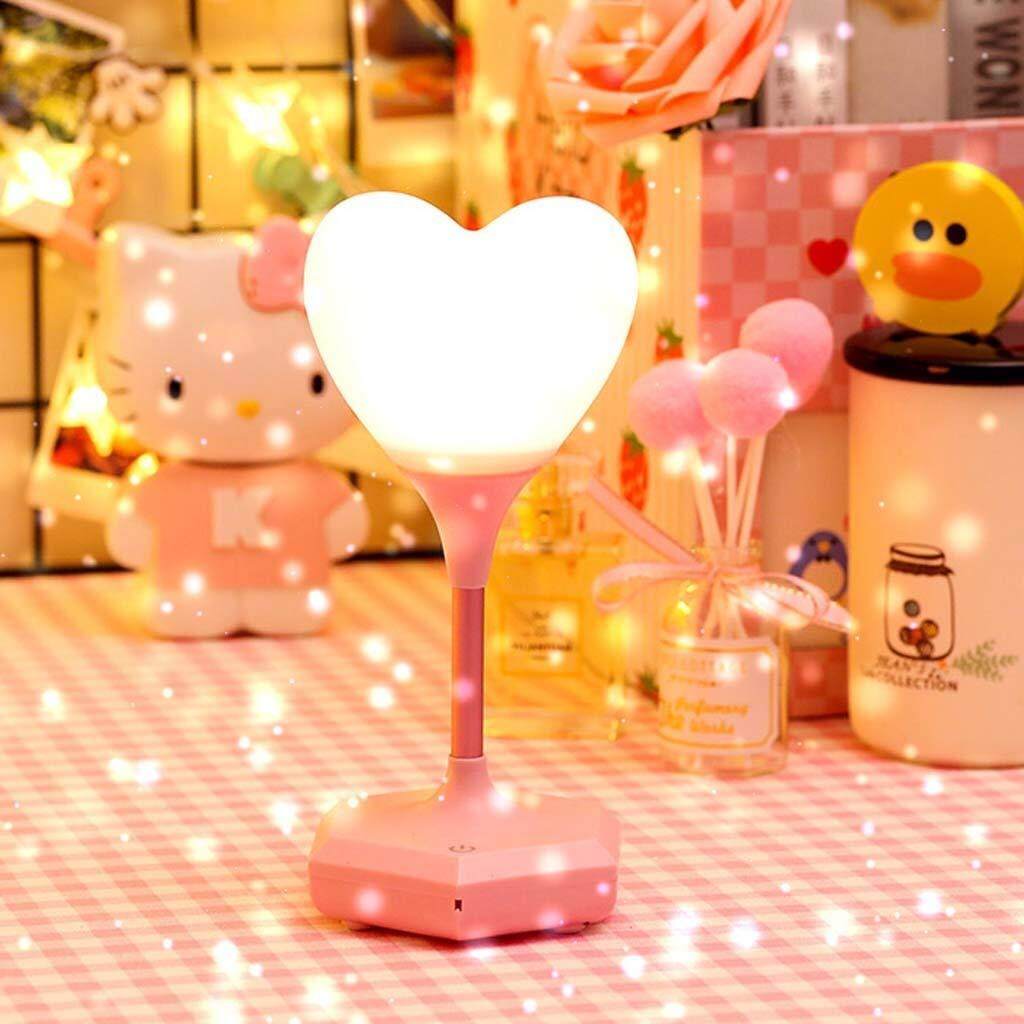 Warm LED Three Touch USB Charging Heart-Shaped Night Light, Love Silicone Can Be Recorded Small Table Lamp Heart Lamp Xmas Children Gifts , white