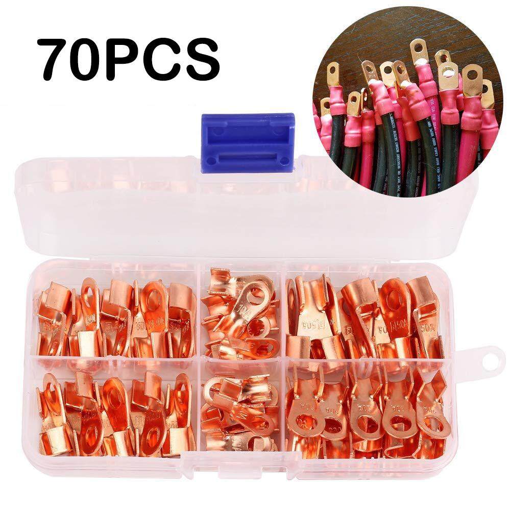 185 Pcs 8 Types OT Open Barrel Copper Ring Lug Teriminal Assortment Kit w//Box