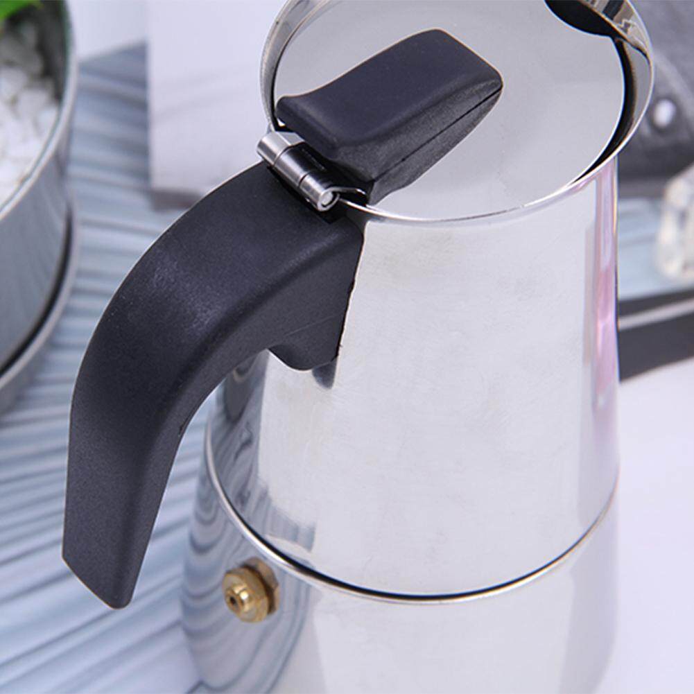 Household Stainless Steel Coffeepot Exquisite Mocha Kettle with Filter Practical Coffee Heater  Volume: 450mL