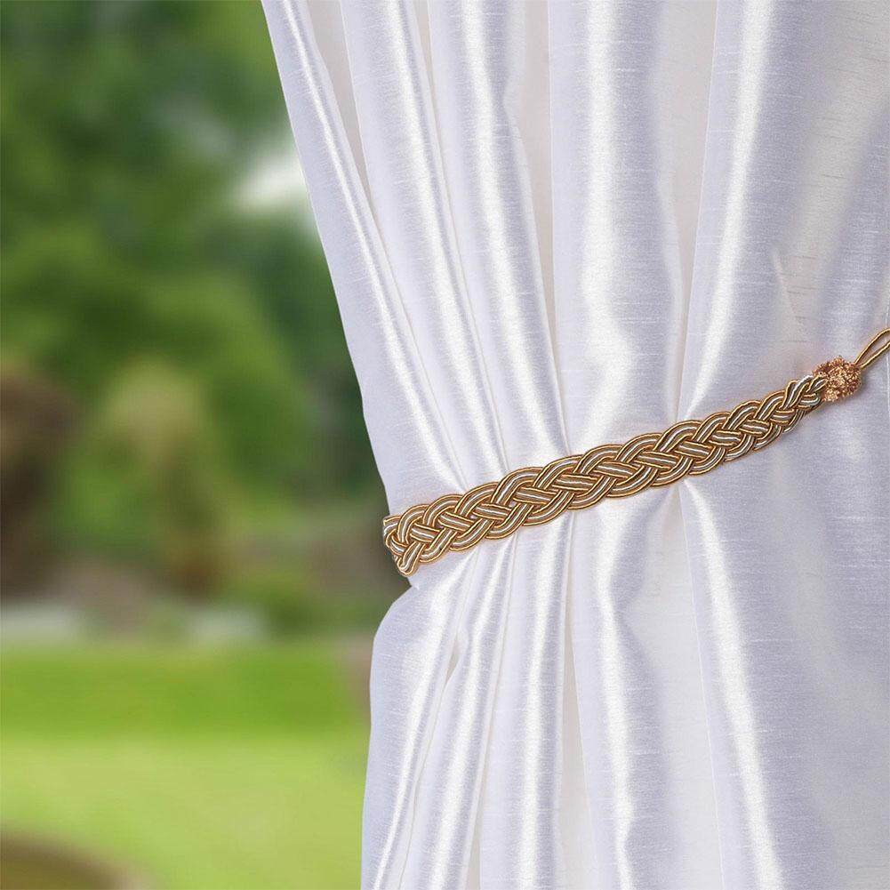 Pair Of Braided Tiebacks Window Rope Curtains Tie Back Holdbacks